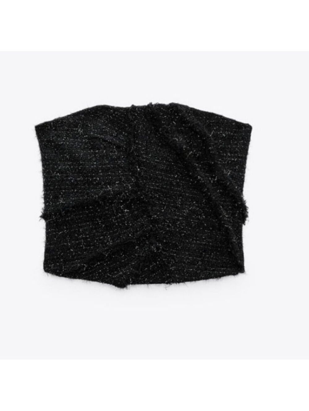 NWT Zara Black Sparkly Limited Edition Strapless Bustier, Size L - Picture 7 of 12